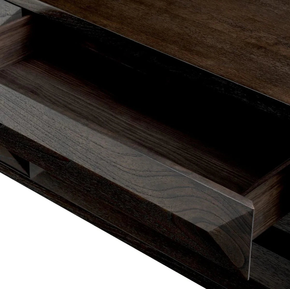 Luxury solid wood chest of drawers with 6 drawers mocha / brass 182 x 48 x H. 75 cm - Bedroom chest of drawers - Bedroom furniture - Luxury furniture - Luxury furnishings - Luxury furniture