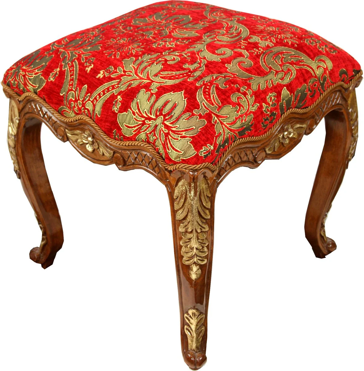 Pompöös by Luxus Baroque Stool Square Red Pattern / Brown Gold - Pompööser Baroque Stool designed by Harald Glööckler