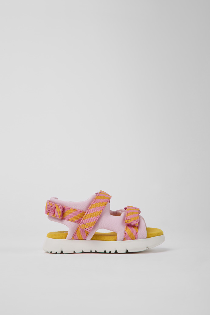 Oruga Pink und orange textile Sandalen für Kinder