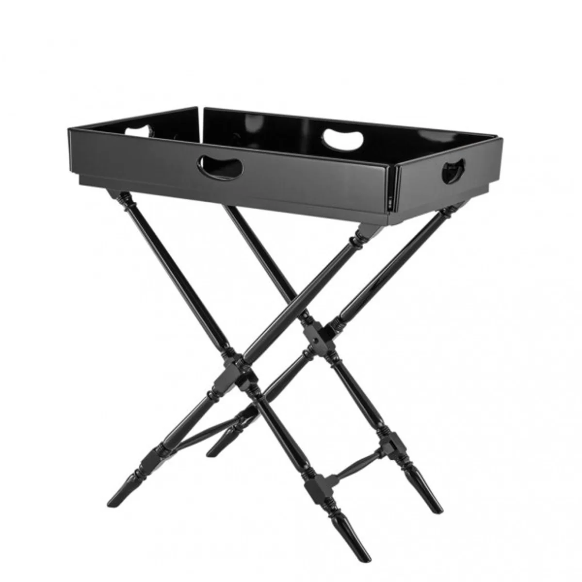 Luxury bar table black with removable folding tray black high gloss - neoclassical - hotel restaurant furniture