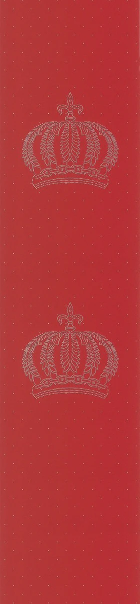 Harald Glööckler designer baroque non-woven wallpaper 52711 - crowns - red with rhinestones
