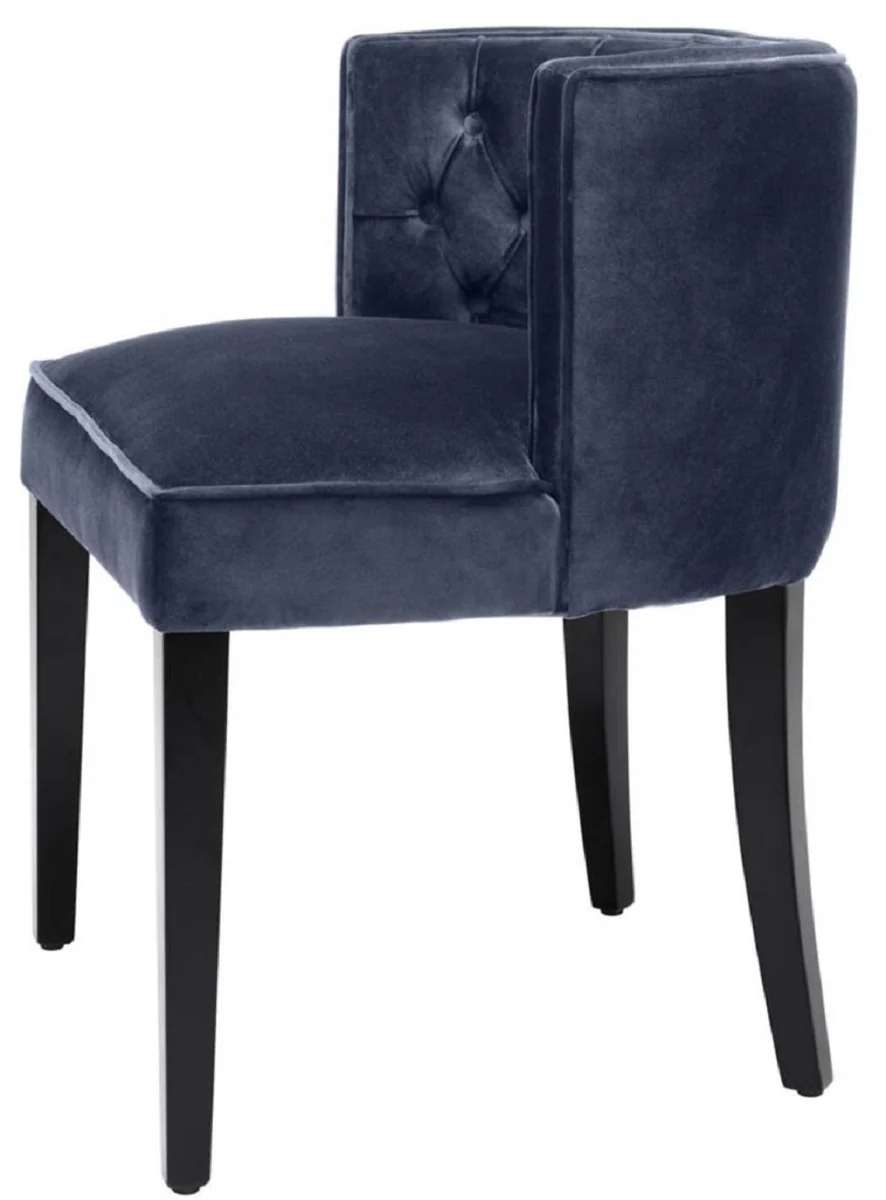 Luxury Chesterfield dining chair midnight blue / black 60 x 58 x H. 77 cm - Dining room furniture