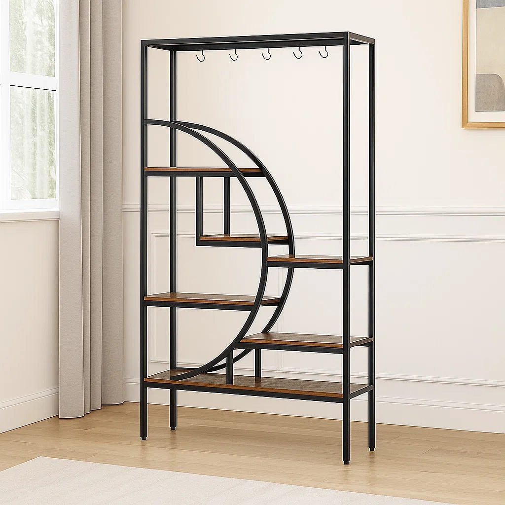 7-stöckiger brauner Pflanzenständer aus Holz für den Innenbereich, 100 × 30 × 180 cm - jhhgN7bx7WdJ