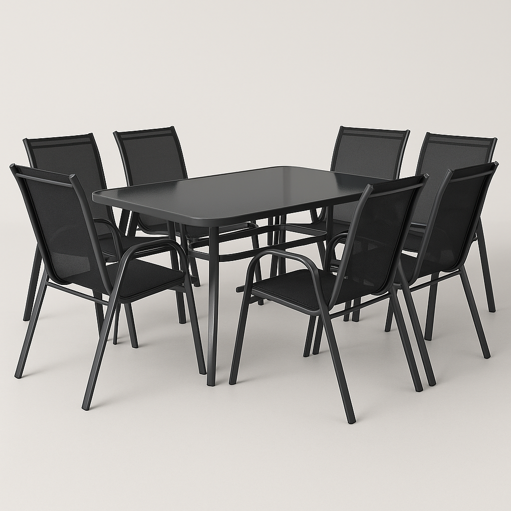 Anthrazitfarbenes Aluminium-Gartenset