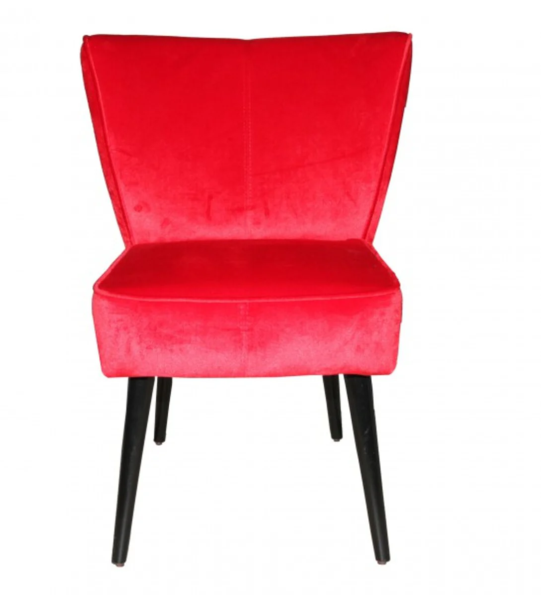 Dining room chair red / black without armrests - Baroque furniture
