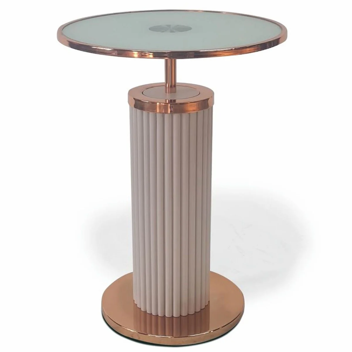 Luxury side table with glass top gray / copper H. 57 cm - luxury furniture