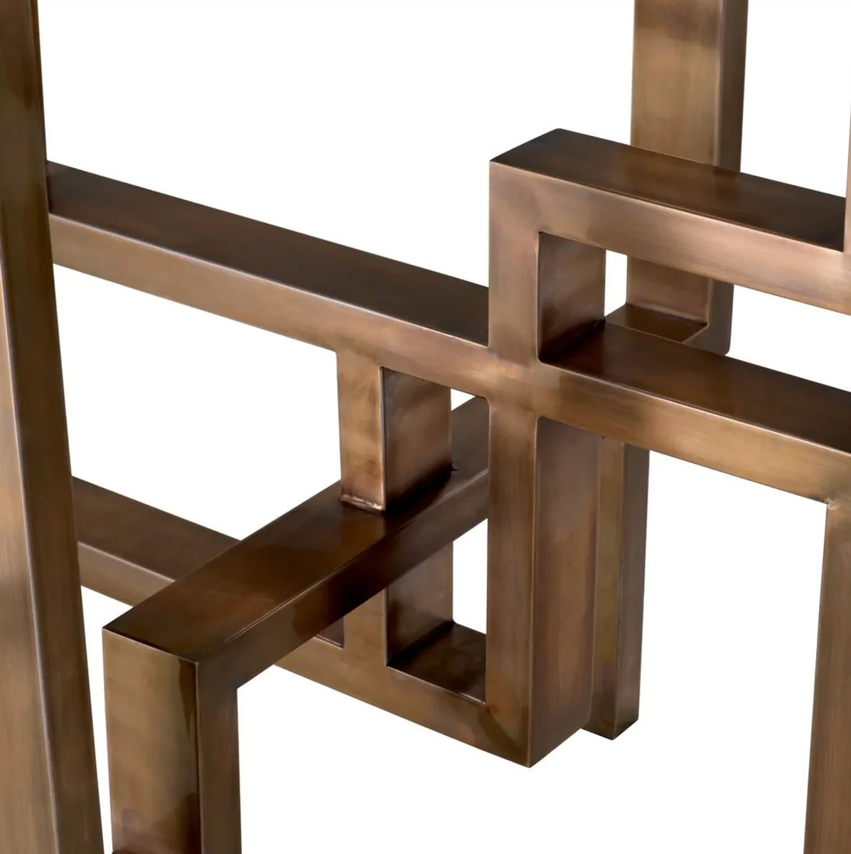 Luxury side table vintage brass Ø 57 x H. 56 cm - Round stainless steel table with glass top - Luxury furniture - Living room furniture - Luxury furnishings - Living room furnishings