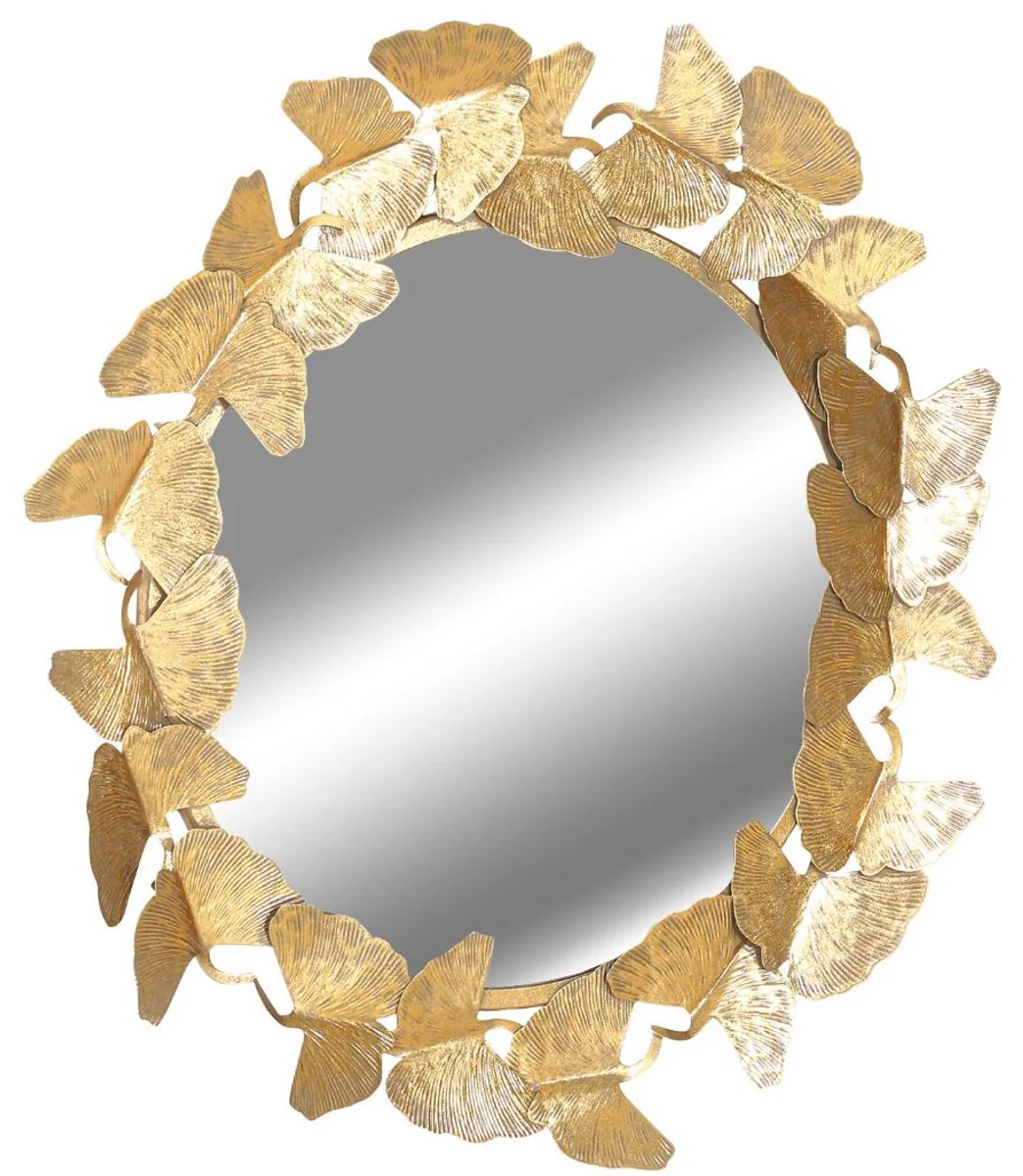 Designer mirror gold Ø 83 cm - modern powder-coated metal wall mirror - decorative accessories