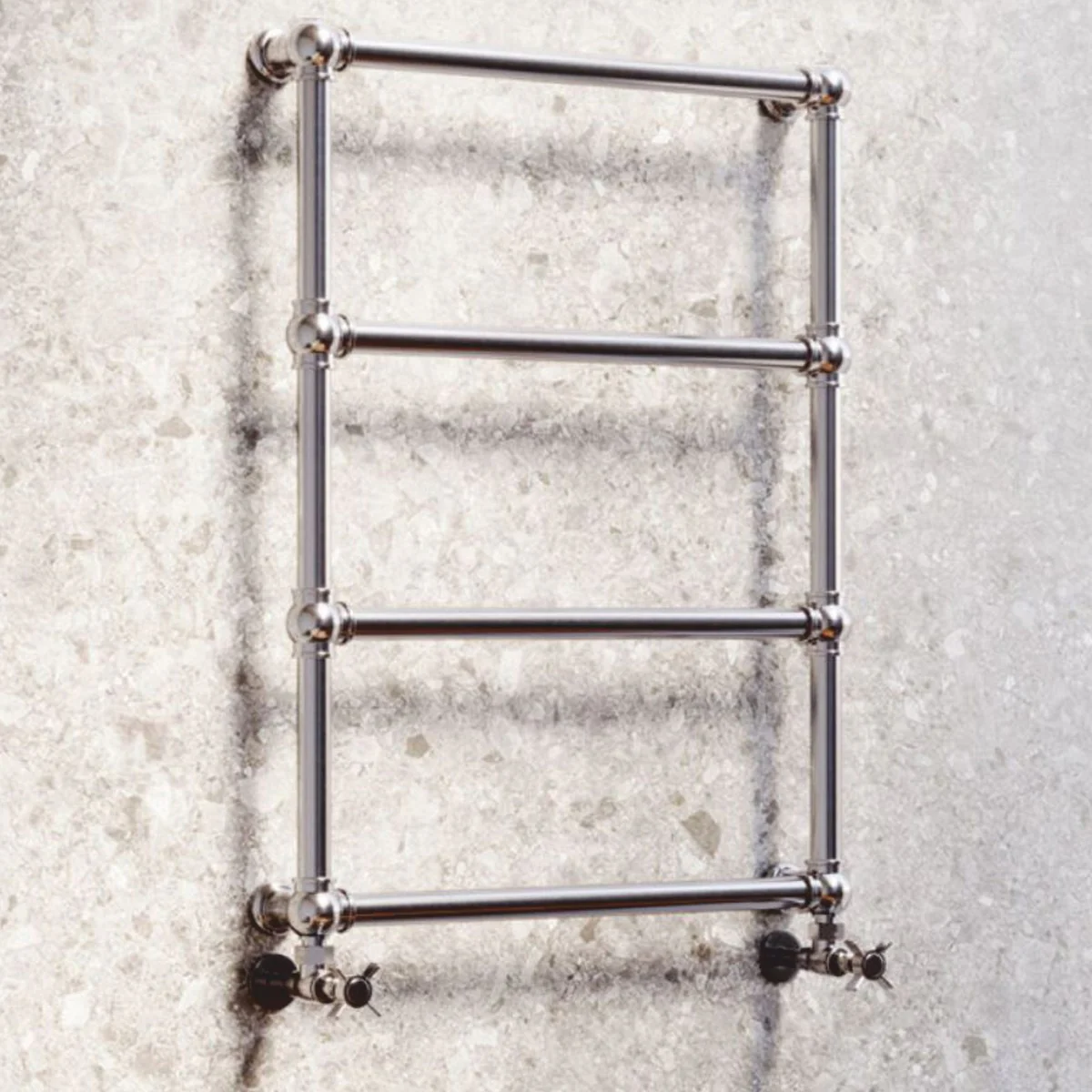 Luxury brass towel warmer silver H. 79.7 cm - Made in Italy