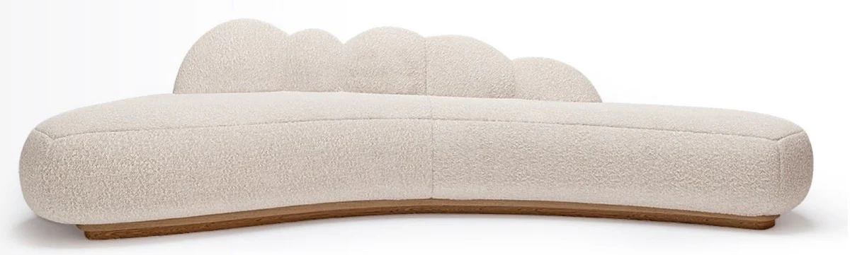 Luxury sofa cream / brown 260 x 100 x H. 72 cm - Curved living room sofa - Hotel sofa - Living room furniture - Hotel furniture - Luxury furniture