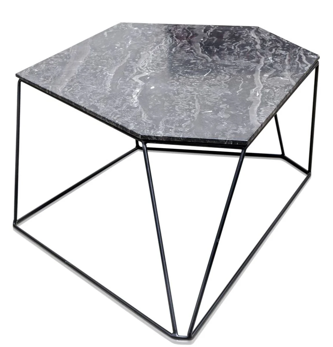Designer coffee table black 89 x 54 x H. 30 cm - luxury living room table with marble top
