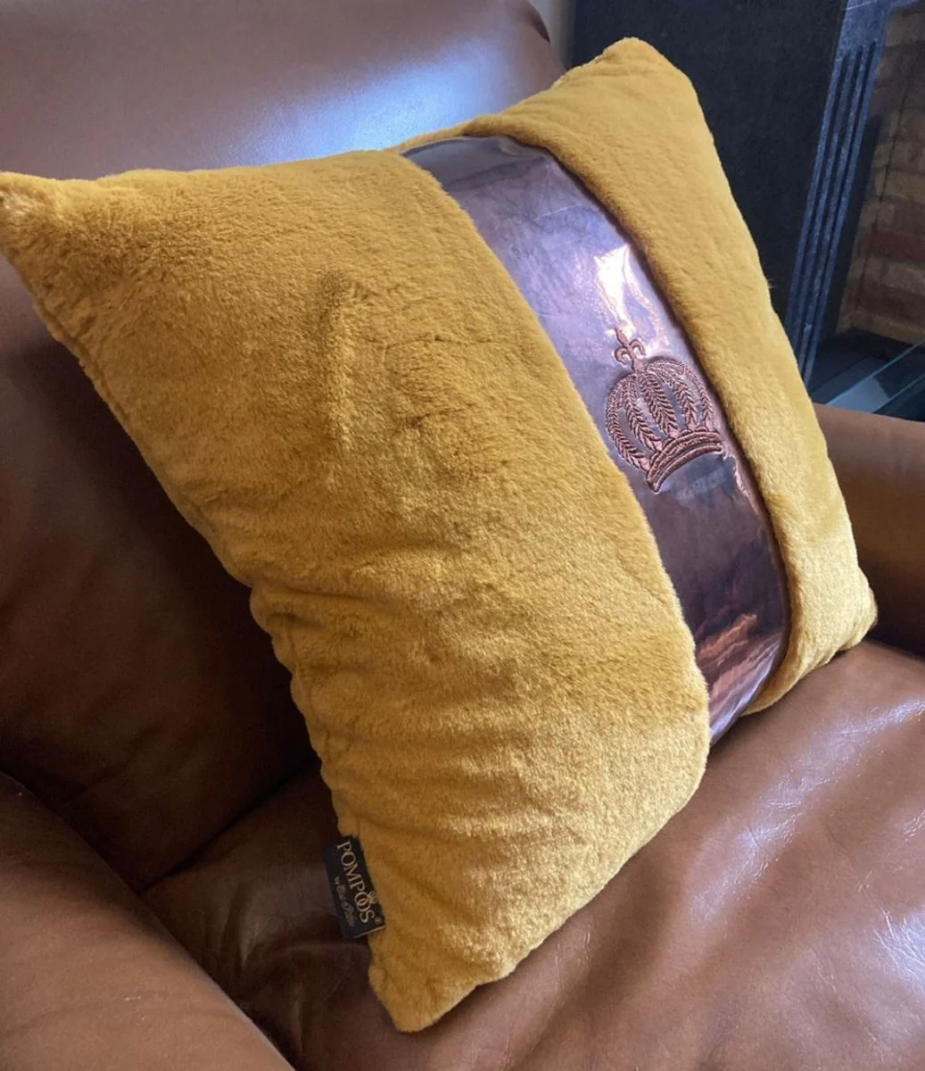 Harald Glööckler luxury decorative cushion Pompöös by yellow / copper - Glööckler cushions - designer decorative cushions - Harald Glööckler designer decorative accessories