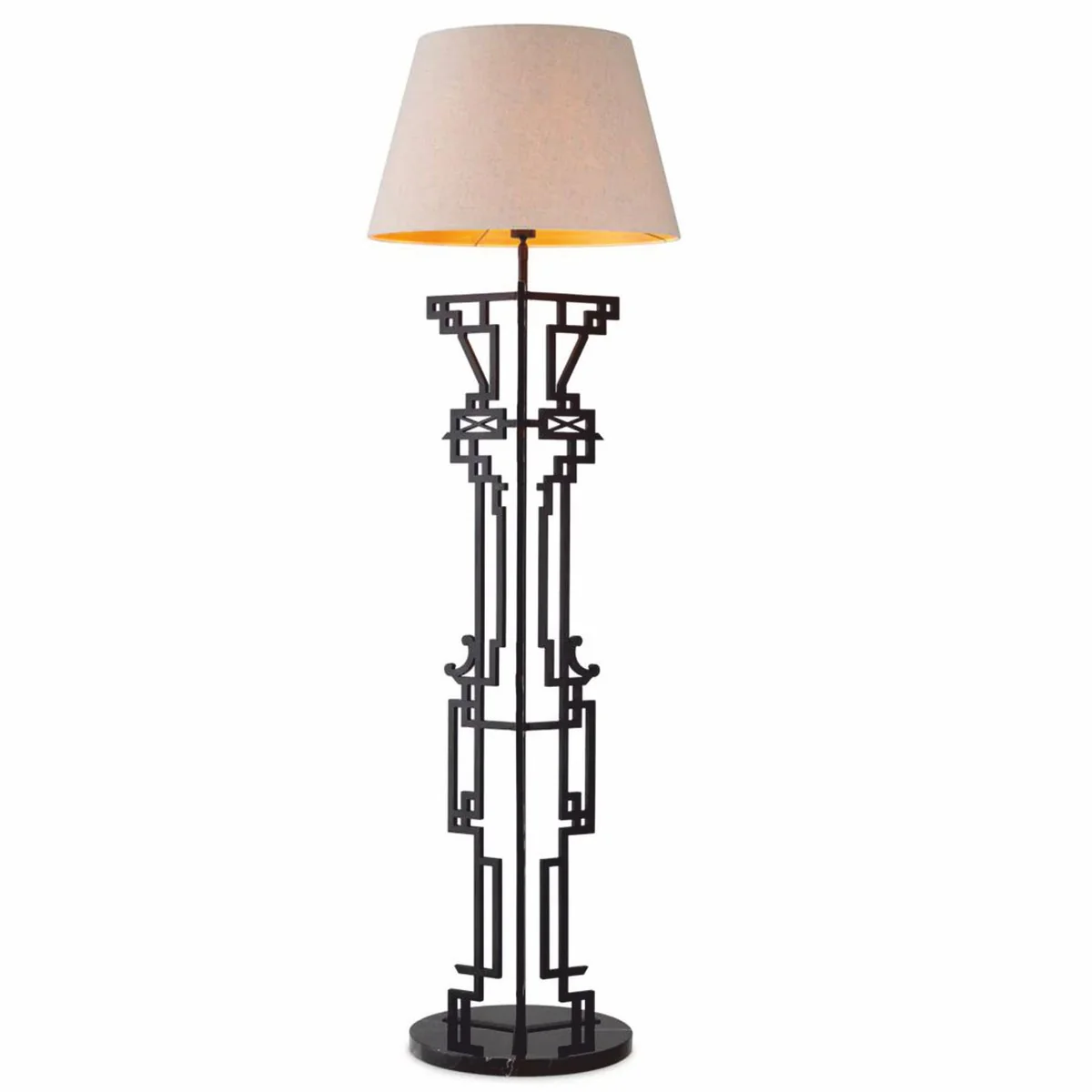 Luxury floor lamp matt black / beige H. 175 cm - Luxury Lights