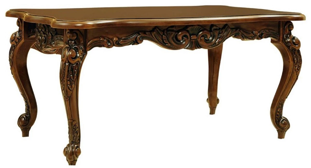 Luxus Barock Wohnzimmer Set Creme / Gelb / Rot / Dunkelbraun - 2 Barock Sofas & 2 Barock Sessel & 1 Barock Couchtisch - Wohnzimmer Möbel im Barockstil - Edel & Prunkvoll