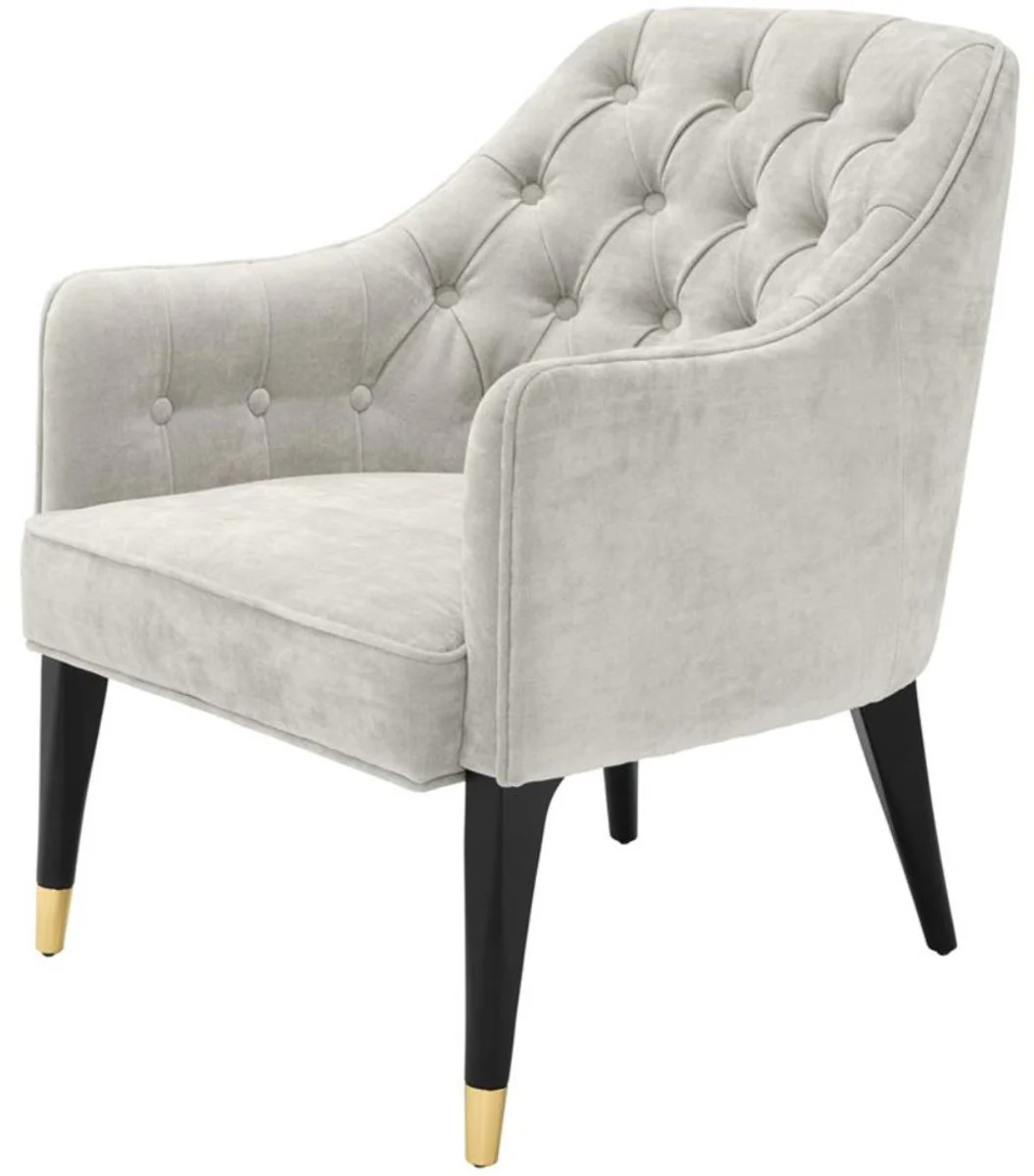 Luxury armchair sand / black / gold 65 x 80 x H. 88 cm - Chesterfield Furniture