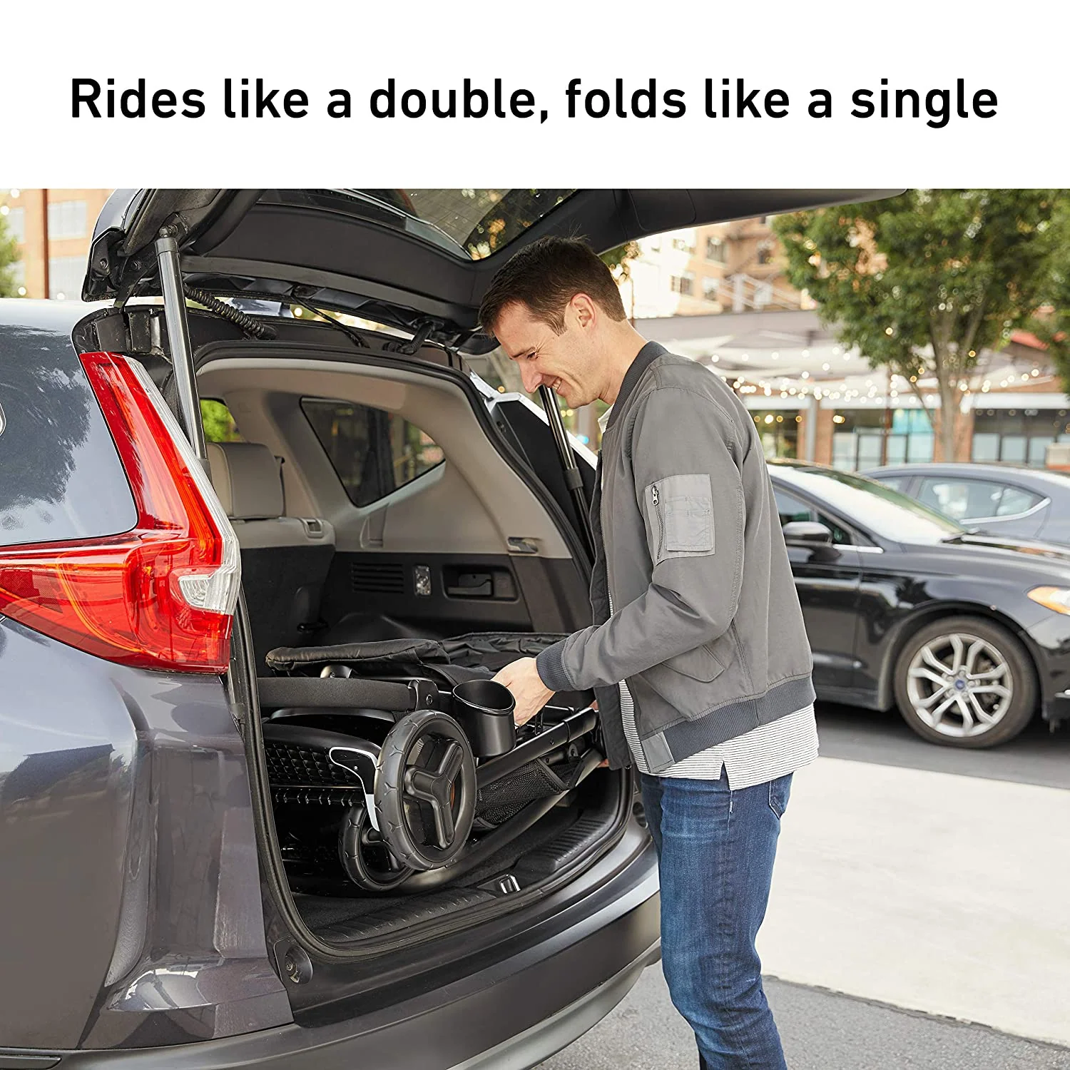 Doppelkinderwagen mit Sitzbank und Stehplattformoptionen, Clark