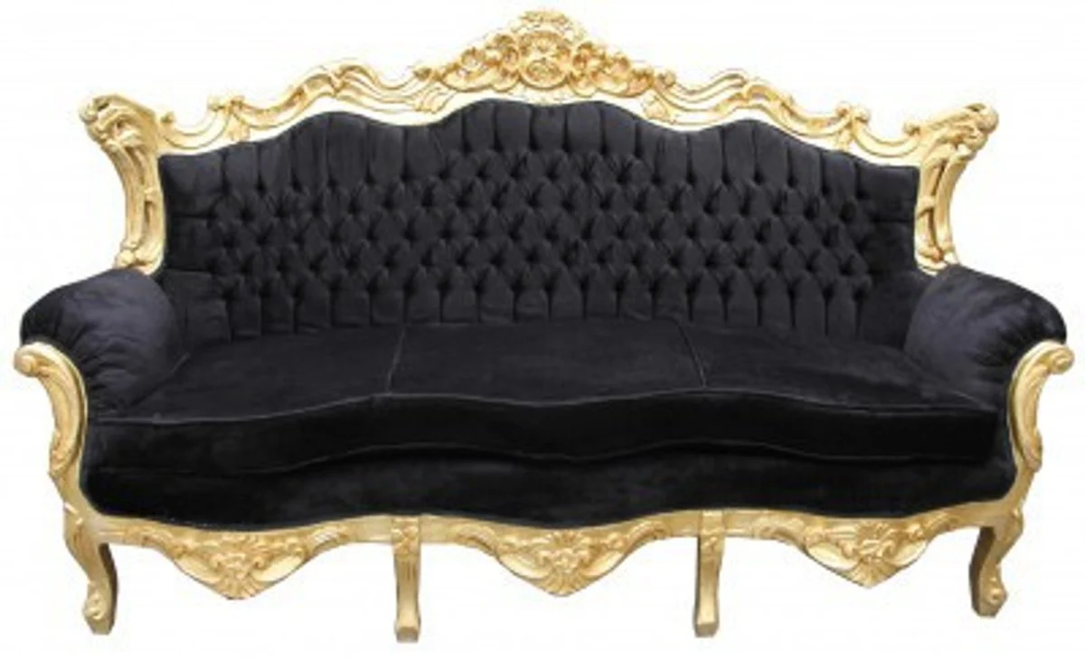 Baroque sofa set King black / gold
