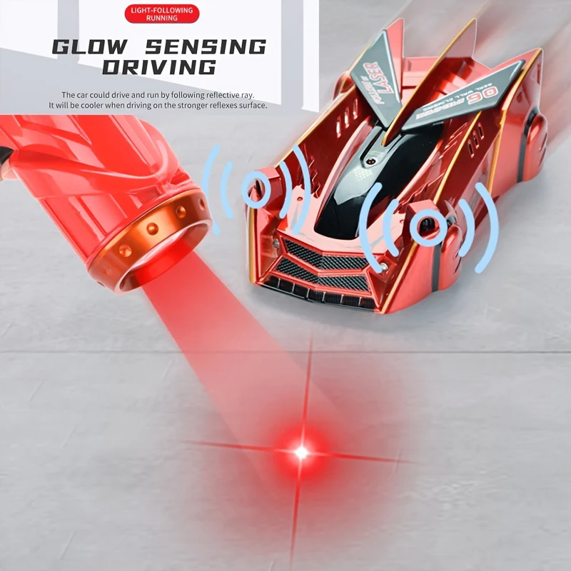 Lasergesteuertes Zero-Gravity-Stuntauto zum Klettern an der Wand – 360° drehbare Dual-Modi, LED-Leuchten und wiederaufladbare Batterien – perfektes Outdoor-Sportspielzeug und Geburtstagsgeschenke für Jungen und Mädchen!