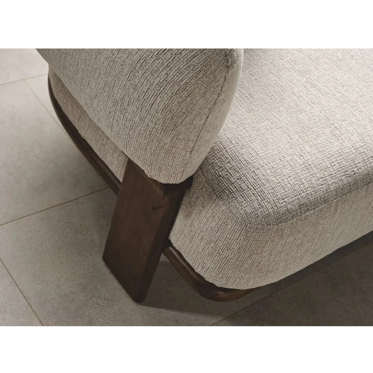 Luxus Wohzimmer & Hotel Sofa Hellgrau / Dunkelbraun 230 cm - Luxus Möbel