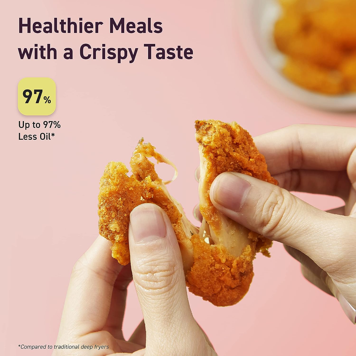 COSORI Small Air Fryer Backofen 2.1 Qt, 4-in-1 Mini Airfryer, Bake, Roast, Reheat, Space-saving & Low-Noise, Nonstick und Geschirrspüler Safe Basket, 97% weniger Öl, Aufkleber mit 6 Referenz Guides, Rot