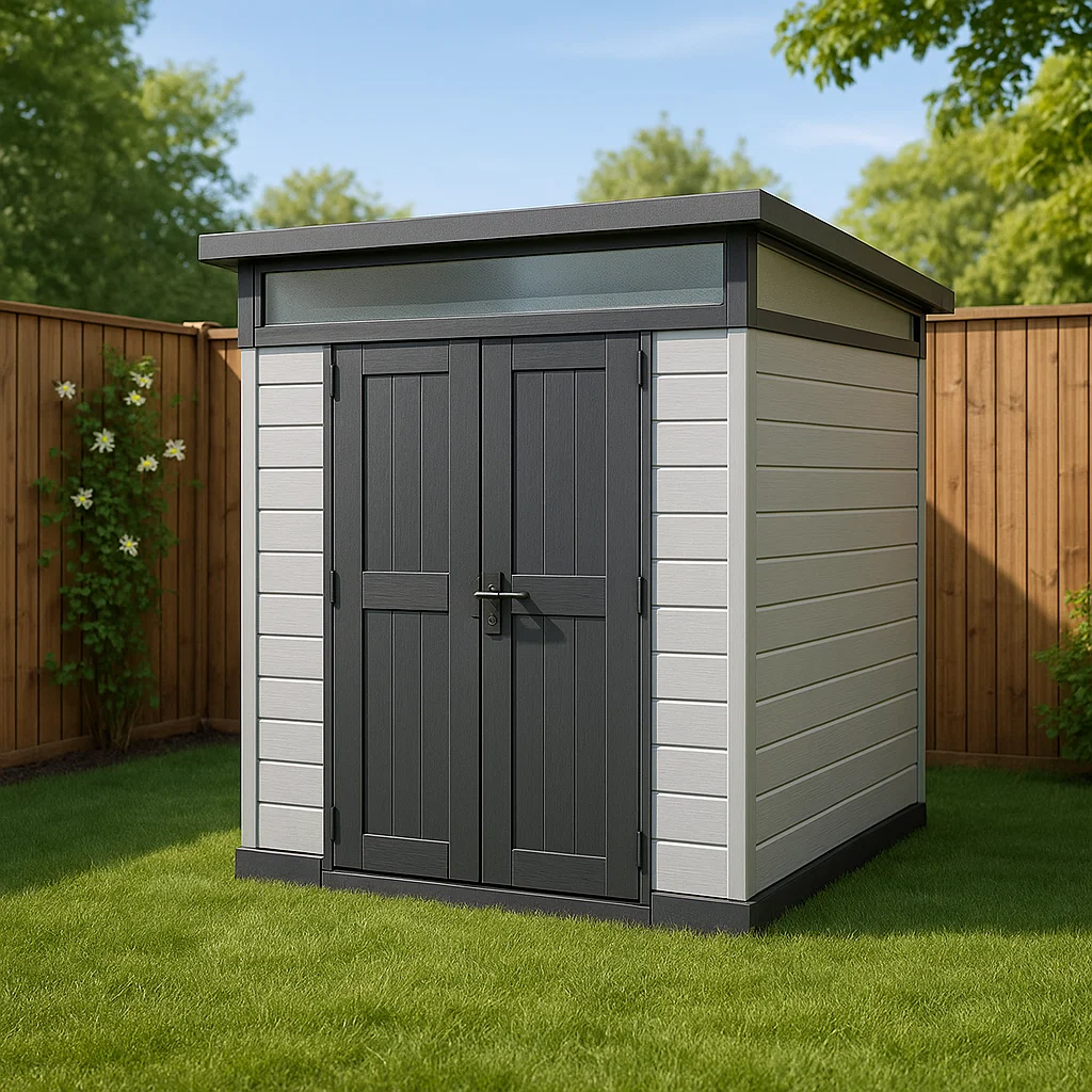 Gartenhaus, graues Stahl-Gartenhaus, 175 x 175 x 205 cm, onehkcm199ca