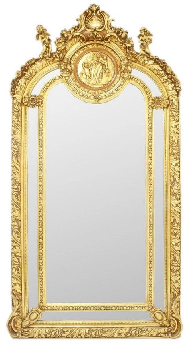 Baroque mirror gold 105 x H. 210 cm - Magnificent wall mirror in baroque style - antique style wardrobe mirror - living room mirror - baroque furniture