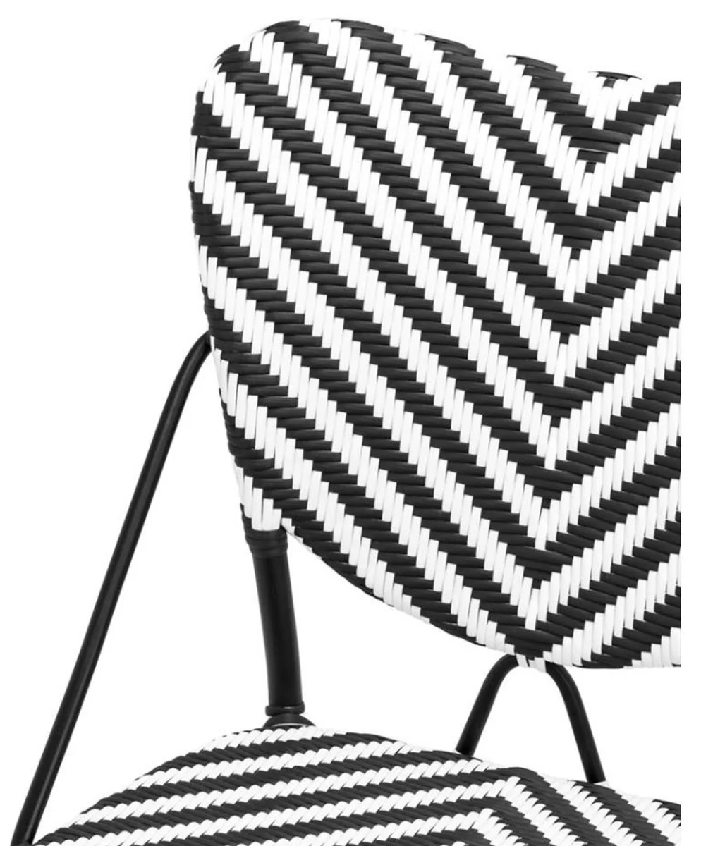 Designer garden chair black / white - luxury garden furniture