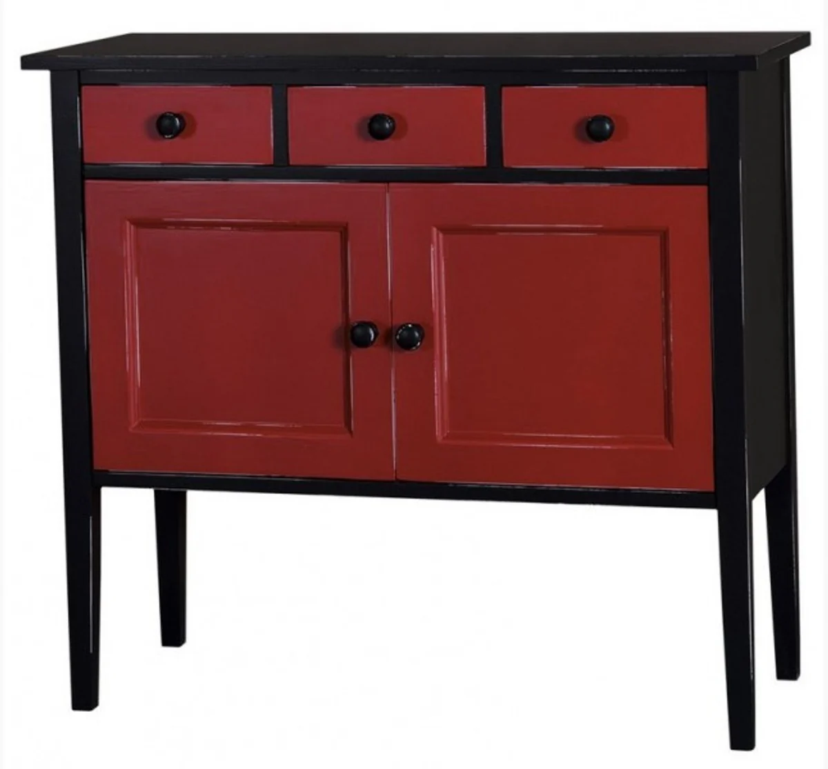 Art Nouveau chest of drawers 100cm black / red - country house style sideboard cabinet