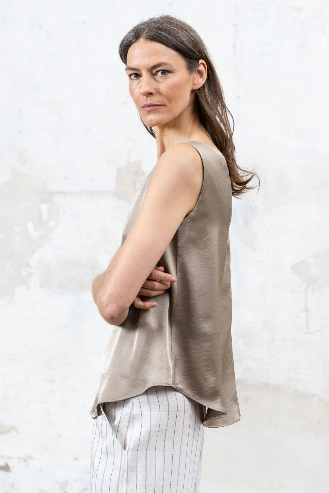 Rivera-Spanien Top Burdeos beige