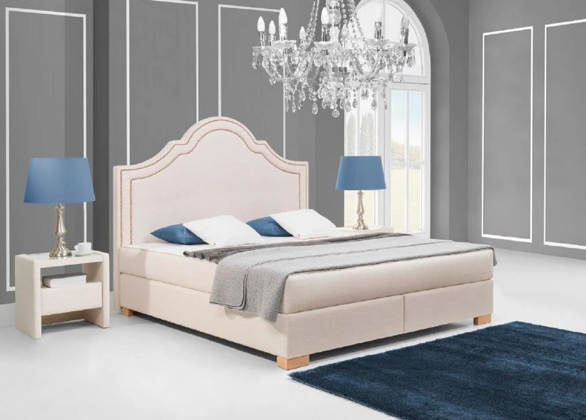 Art Nouveau double bed pink / natural colors - Various sizes - Art Nouveau solid wood bed with headboard - Art Nouveau box spring bed - Art Nouveau bedroom furniture