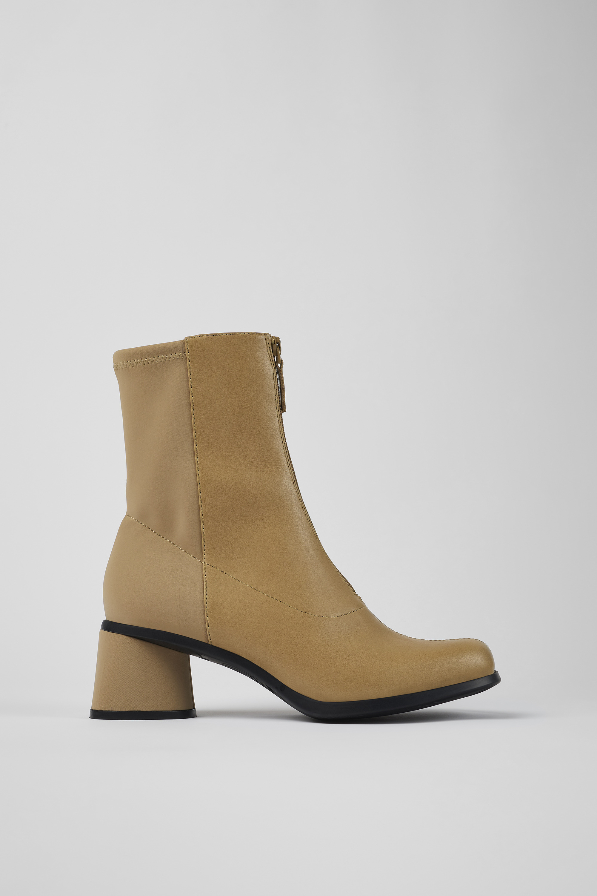Kiara - Beige Leder und recycelte PET Stiefel für Damen