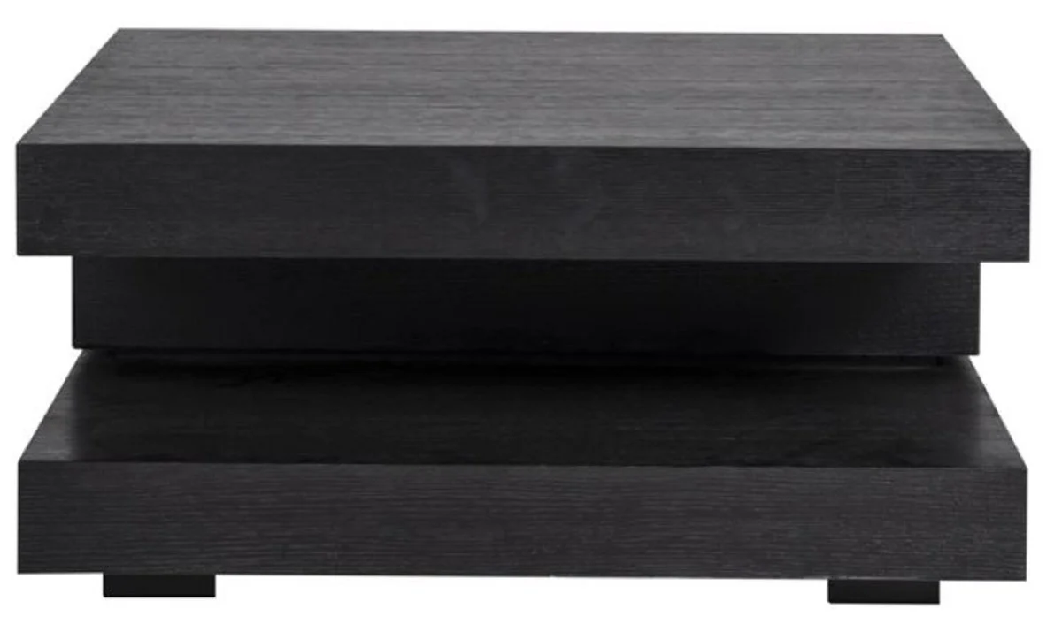 Luxury coffee table black 90 x 90 x H. 42 cm - Square solid wood living room table - Living room furniture - Luxury furniture - Luxury furnishings