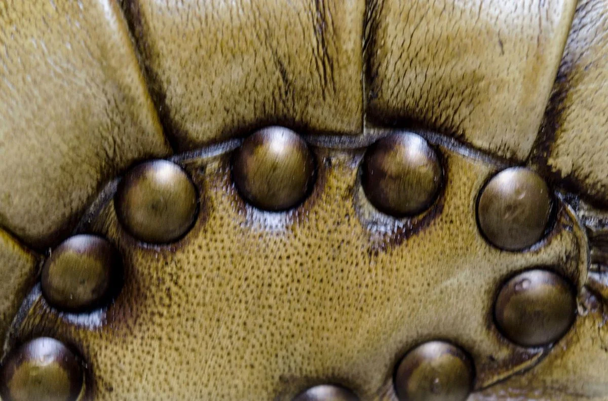 Luxury genuine leather armchair yellow / black 84 x 85 x H. 112 cm - luxury hotel furniture