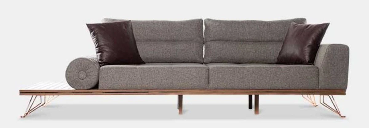 Luxury sofa gray / brown / copper 270 x 100 x H. 65 cm - Living room sofa with adjustable backrests - Living room furniture - Hotel furniture - Luxury furniture