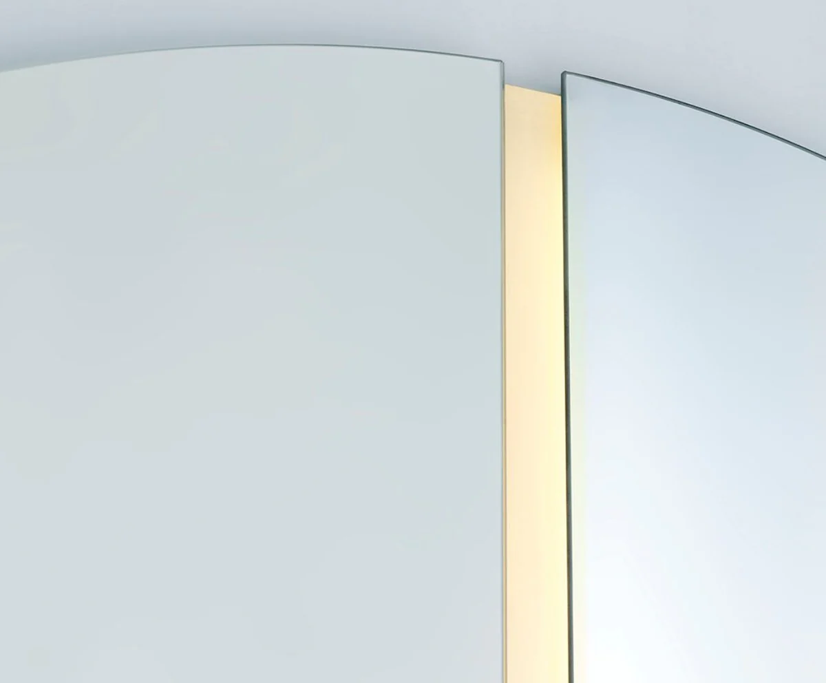 Luxus Spiegel Ø 150 cm - Runder Wandspiegel mit LED Streifen - Wohnzimmer Hotel Restaurant Boutique Spiegel