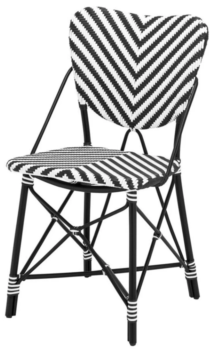 Designer garden chair black / white - luxury garden furniture