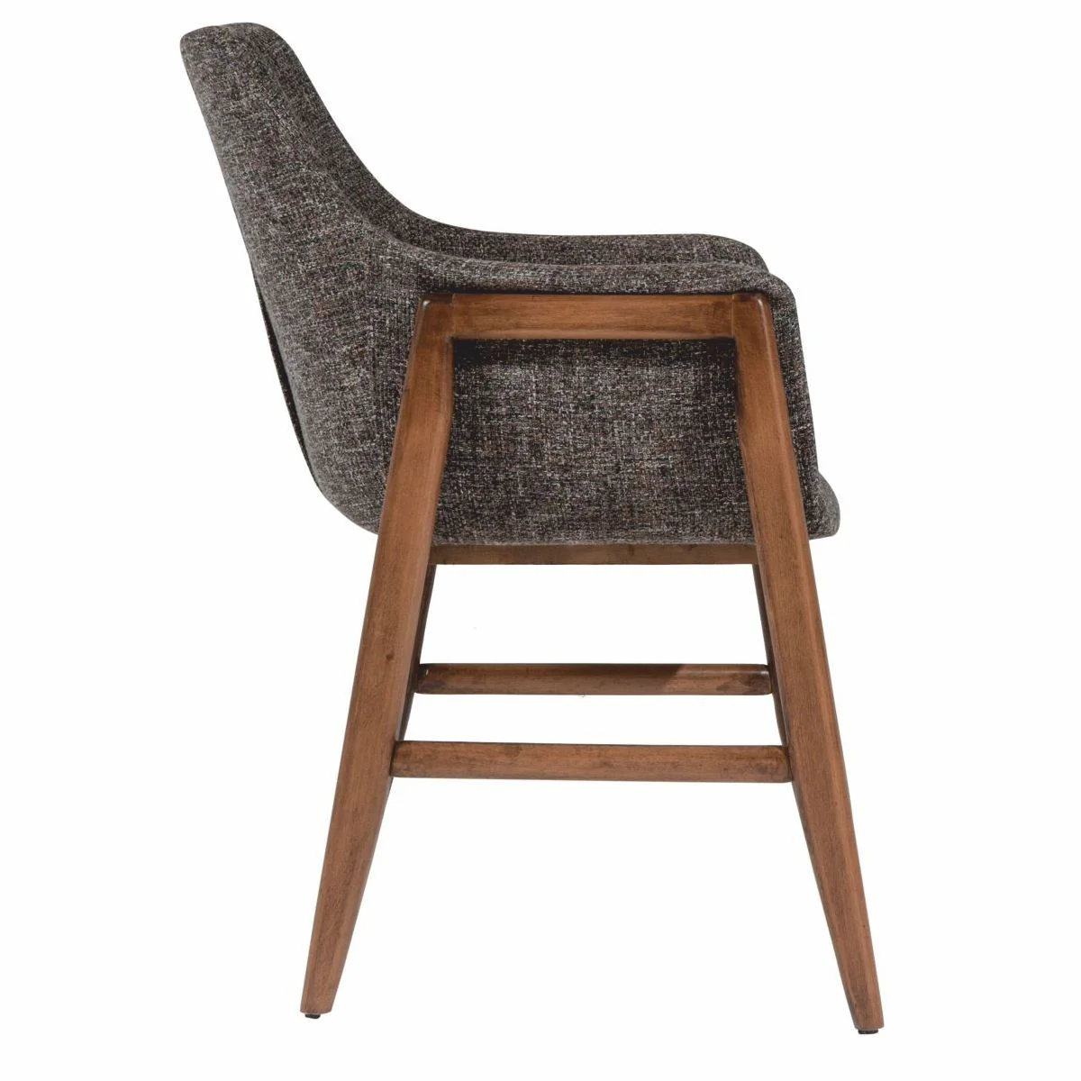 Luxury dining room chair set of 6 with armrests black / brown H. 86 cm