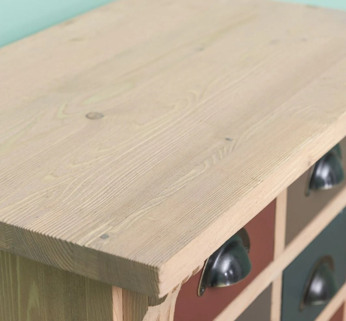 Country house style solid wood chest of drawers with 8 drawers natural color / multicolored 60 x 36 x H. 100 cm - country house style furniture