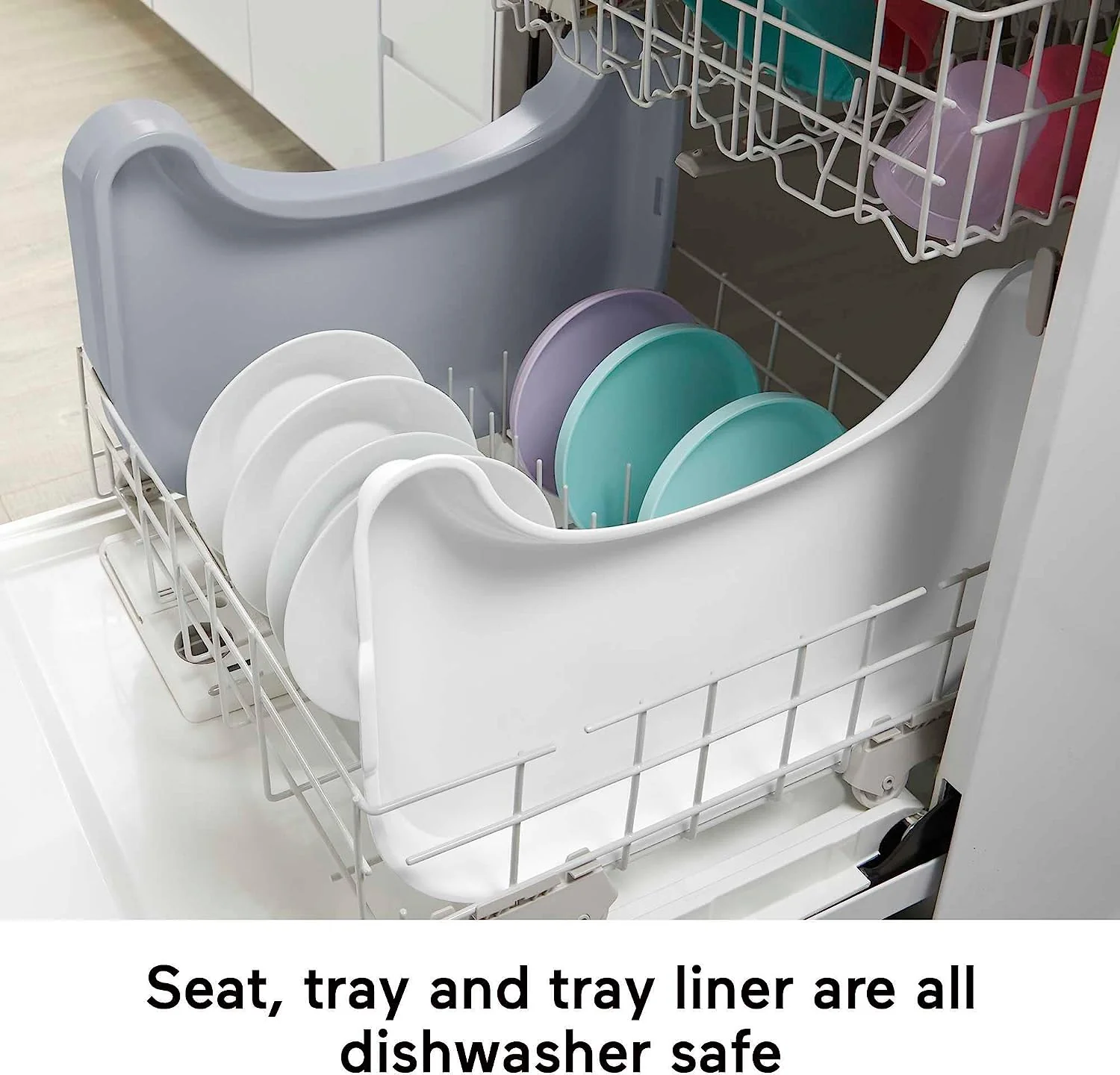 Einfacher, sauberer Hochstuhl für Babys und Kleinkinder, tragbarer Esszimmersitz mit herausnehmbarem Tabletteinsatz,