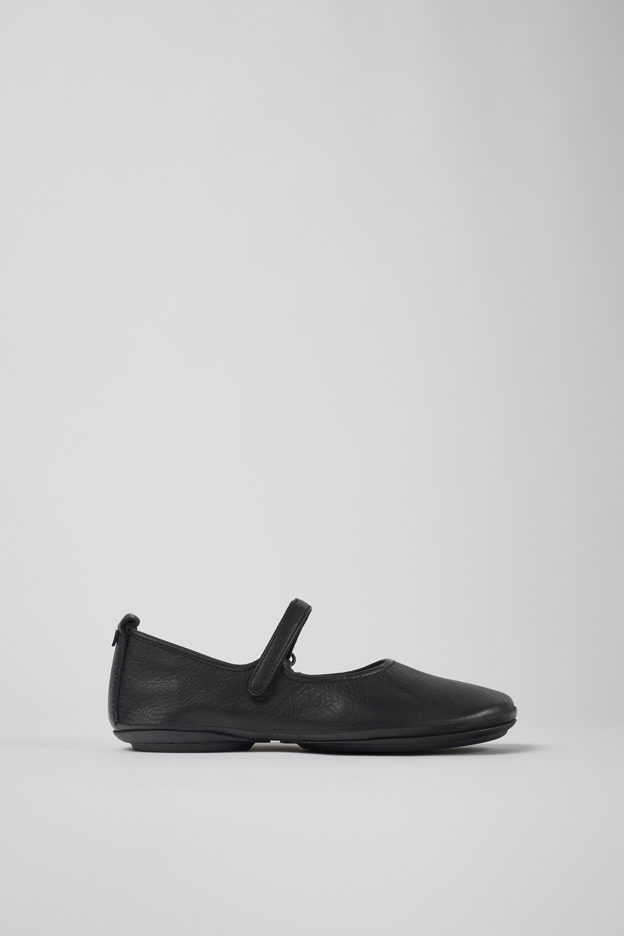 Rechts - Schwarzes Leder Ballerinas für Frauen