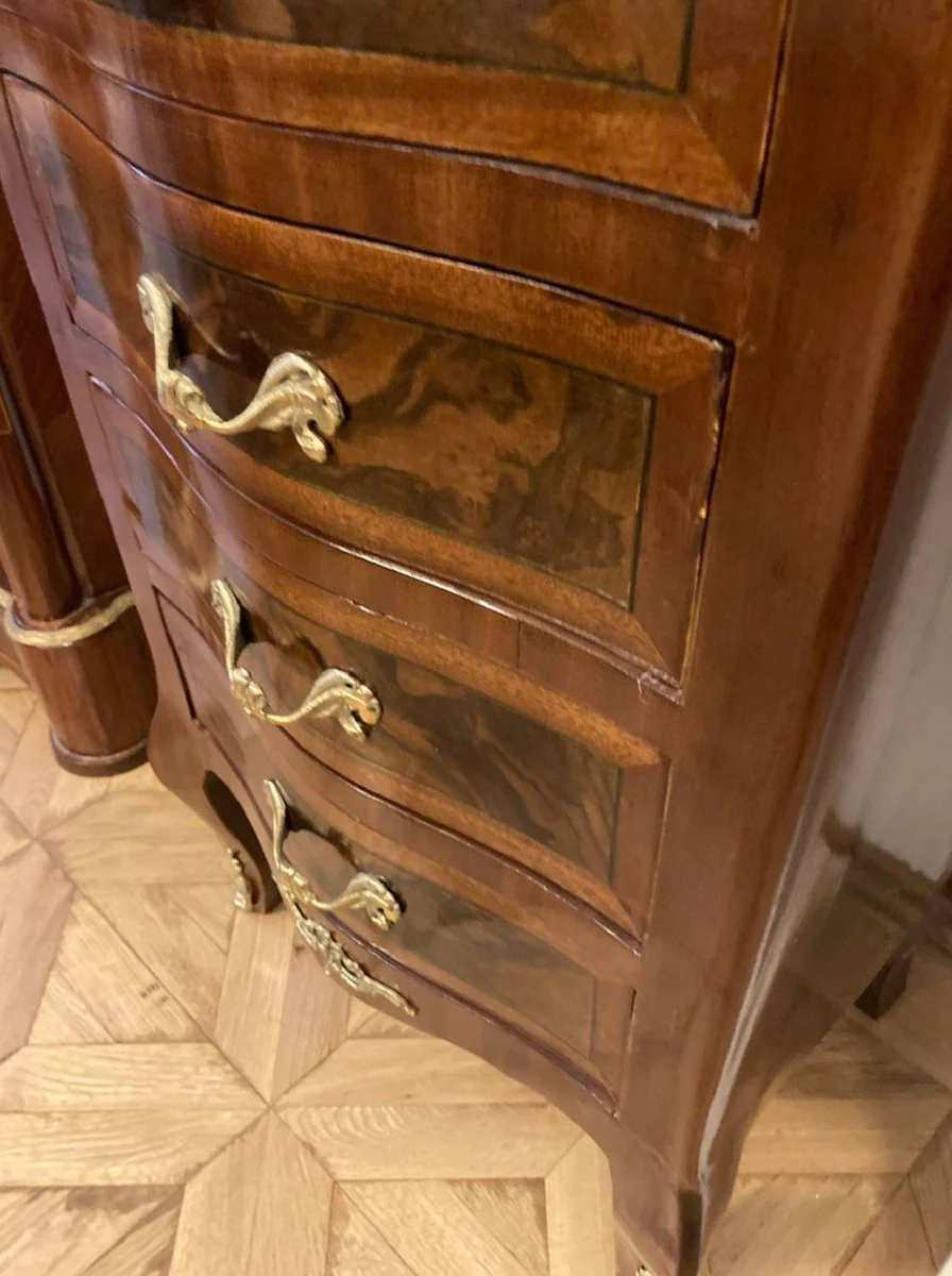Baroque chest of drawers with 7 drawers brown / gold - handmade solid wood cabinet in baroque style - living room furniture in baroque style - baroque furniture - baroque furnishings
