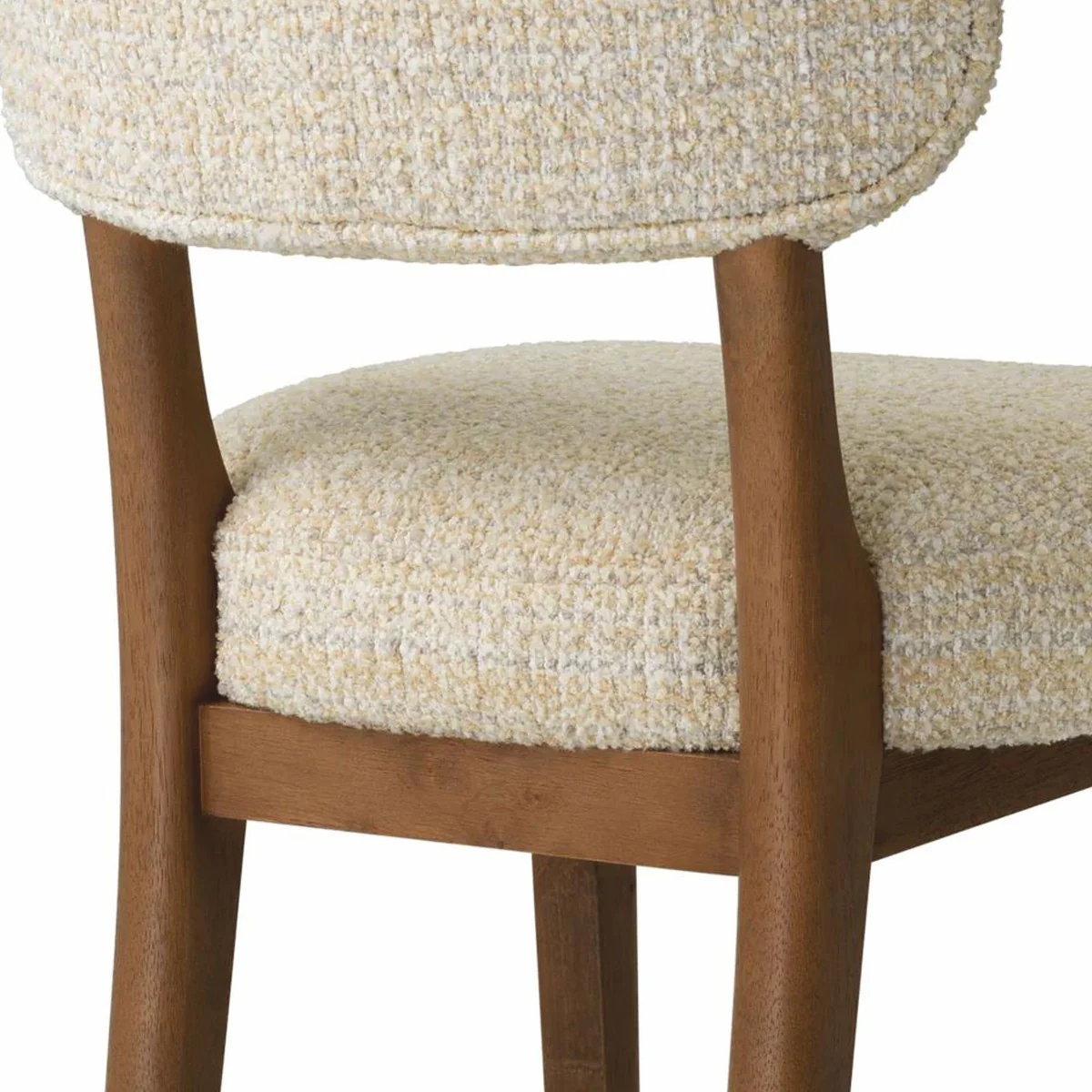 Luxury dining room chair beige / dark brown H. 77.5 cm - Dining room furniture