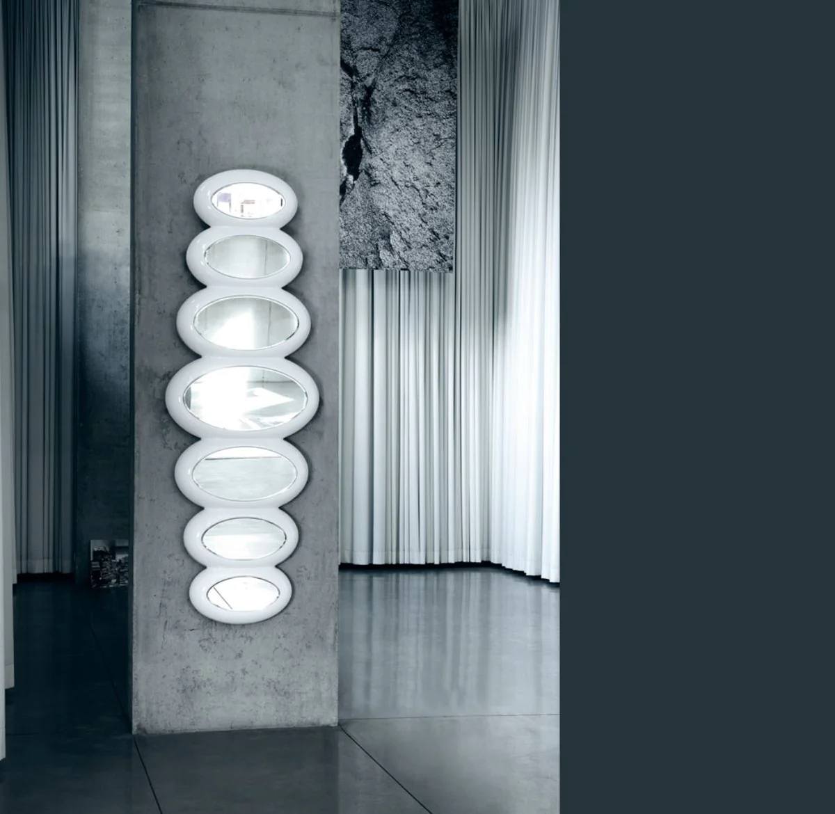 Luxus Designer Spiegel Hochglanzweiß 195 x H. 67 cm - Hotel Kollektion