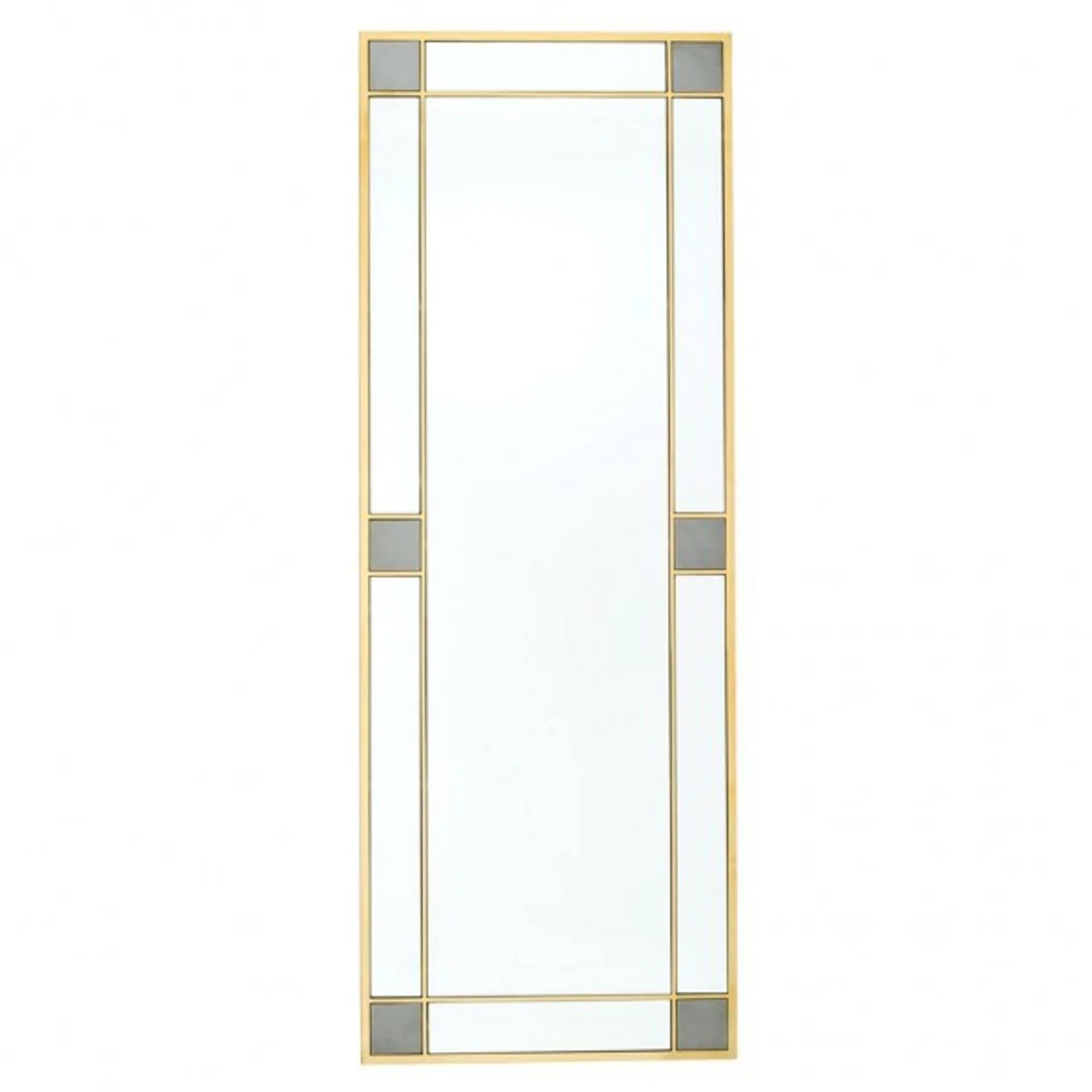 Luxury mirror Art Deco 80 x H 220 cm brass gold colored - Wall mirror - Luxury Hotel Furniture Collection