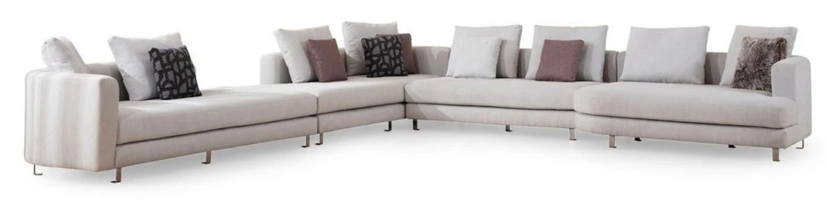 Luxury corner sofa gray / silver 424 x 430 x H. 90 cm - Living room sofa - Living room furniture - Luxury furniture - Luxury living room furnishings
