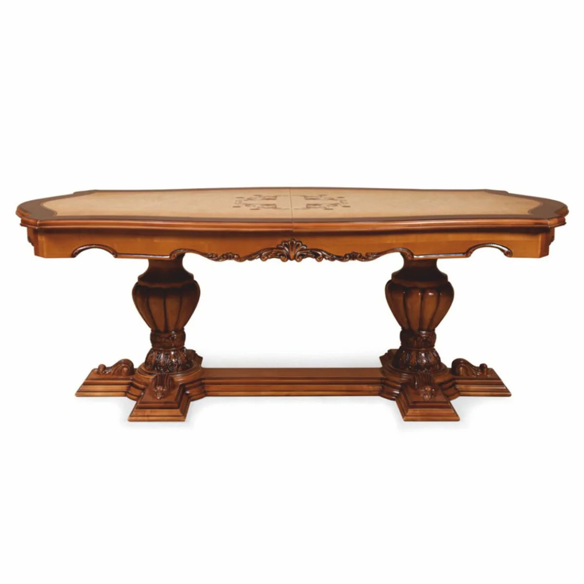 Luxury Baroque Dining Table Brown / Natural 310 cm - Baroque Dining Room Furniture