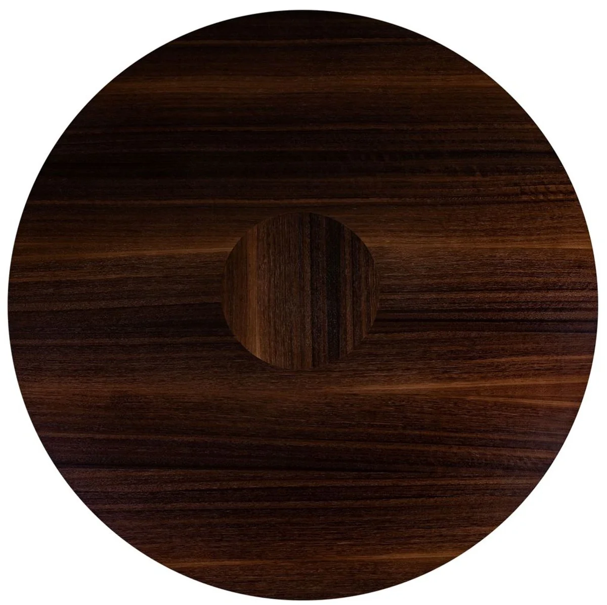 Luxury eucalyptus veneer dining table dark brown Ø 120 x H. 76 cm - Round kitchen table - Solid wood dining room table - Luxury dining room furniture