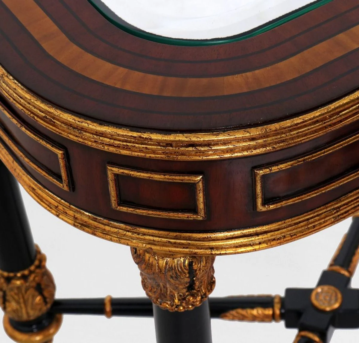 Country house style shelf cabinet antique black 70 x 39 x H. 197 cm - solid wood cabinet - bookcase - living room cabinet - country house style furniture