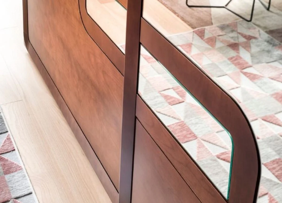 Luxury bedroom wardrobe brown 295 x 67 x H. 250 cm - Elegant solid wood wardrobe with 2 sliding doors - Bedroom furniture - Luxury quality - Made in Italy