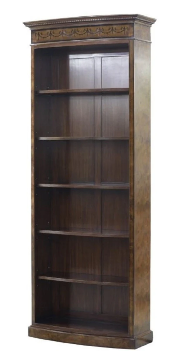 Luxury baroque bookcase brown / dark brown 88 x 34 x H. 222 cm - luxury shelf cabinet in the baroque style